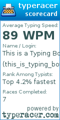 Scorecard for user this_is_typing_bot