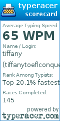 Scorecard for user tiffanytoeflconquer