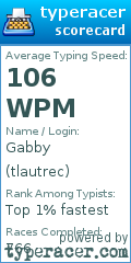 Scorecard for user tlautrec
