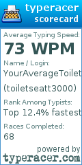 Scorecard for user toiletseatt3000