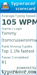 Scorecard for user tomcruiseironman