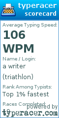 Scorecard for user triathlon