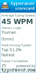 Scorecard for user trmn