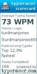 Scorecard for user turdmanjones69