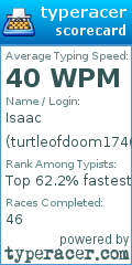 Scorecard for user turtleofdoom1746