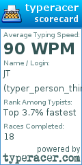 Scorecard for user typer_person_thing