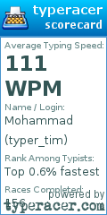 Scorecard for user typer_tim