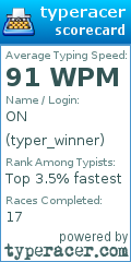 Scorecard for user typer_winner