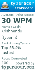 Scorecard for user typerin