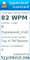 Scorecard for user typespeed_mid
