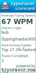Scorecard for user typingmaster9000