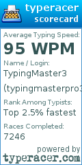 Scorecard for user typingmasterpro3