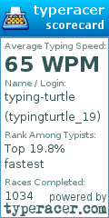 Scorecard for user typingturtle_19
