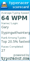 Scorecard for user typingwithwintergloves