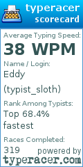 Scorecard for user typist_sloth