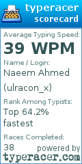 Scorecard for user ulracon_x
