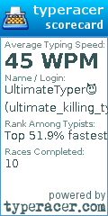 Scorecard for user ultimate_killing_typer