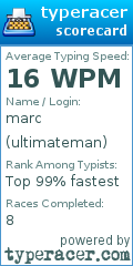 Scorecard for user ultimateman