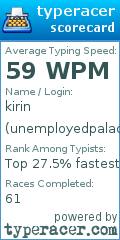Scorecard for user unemployedpaladin