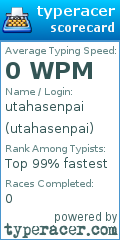 Scorecard for user utahasenpai