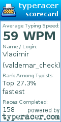 Scorecard for user valdemar_check