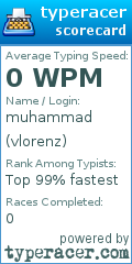 Scorecard for user vlorenz