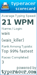 Scorecard for user wais_killer