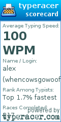 Scorecard for user whencowsgowoof