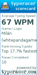 Scorecard for user whitepandagames