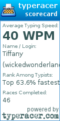 Scorecard for user wickedwonderland