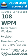 Scorecard for user wokboi