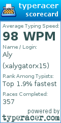 Scorecard for user xalygatorx15
