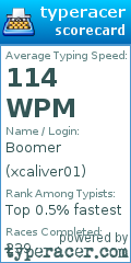 Scorecard for user xcaliver01