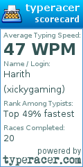 Scorecard for user xickygaming