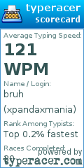 Scorecard for user xpandaxmania