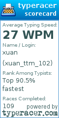 Scorecard for user xuan_ttm_102