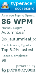 Scorecard for user xx_autumnleaf_xx