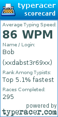Scorecard for user xxdabst3r69xx