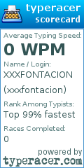 Scorecard for user xxxfontacion