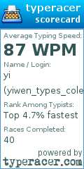 Scorecard for user yiwen_types_colemak