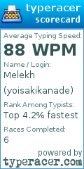 Scorecard for user yoisakikanade