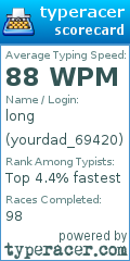 Scorecard for user yourdad_69420