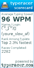 Scorecard for user youre_slow_af