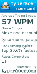 Scorecard for user yourmomsgarage