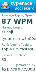 Scorecard for user yourmomwith90wpm