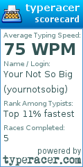 Scorecard for user yournotsobig